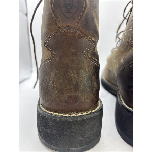 Ariat Women's 9B ProBaby Lacer Ankle Boot Leather Cowboy Driftwood Brown - Picture 11 of 12